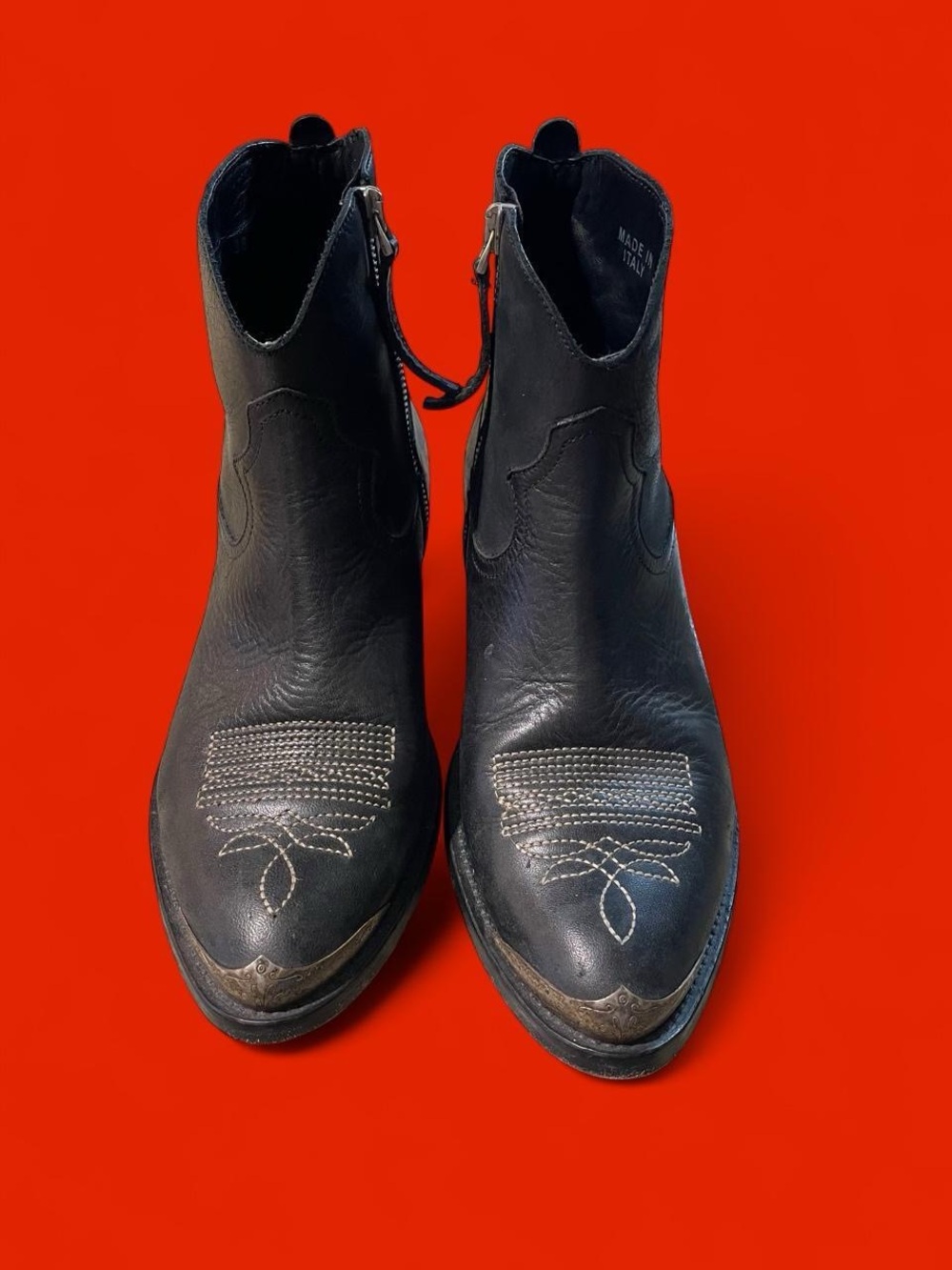 Golden Goose Black Leather Cowboy Boots